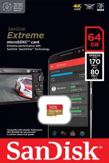 Карта памяти SanDisk microSDXC Extreme 64GB SDSQXAH-064G-GN6MN