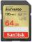 Миниатюра SanDisk 64GB SD class 10 UHS-I U3 V30 Extreme SDSDXV2-064G-GNCIN, фото 1