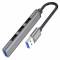 Миниатюра HOCO USB to USB 3.0 + 3xUSB 2.0 metal gray 6931474765468, фото 2