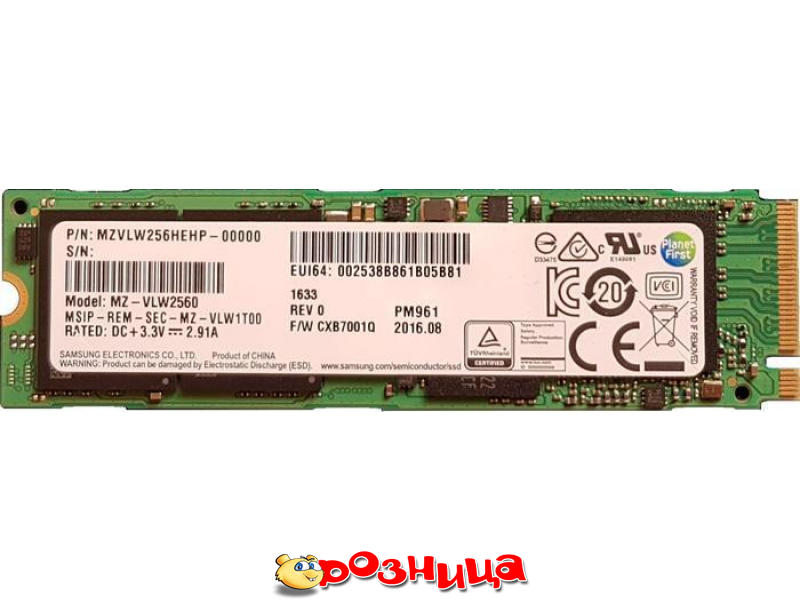 Внутренний HDD SSD Samsung PM961 256GB M.2 2280 NVMe PCIe Gen3 x4 TLC ...