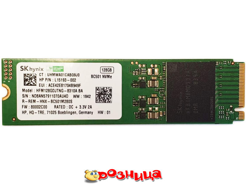 Внутренний HDD SSD Hynix Value SSD BC501 128GB M.2 2280 NVMe PCIe Gen3 ...